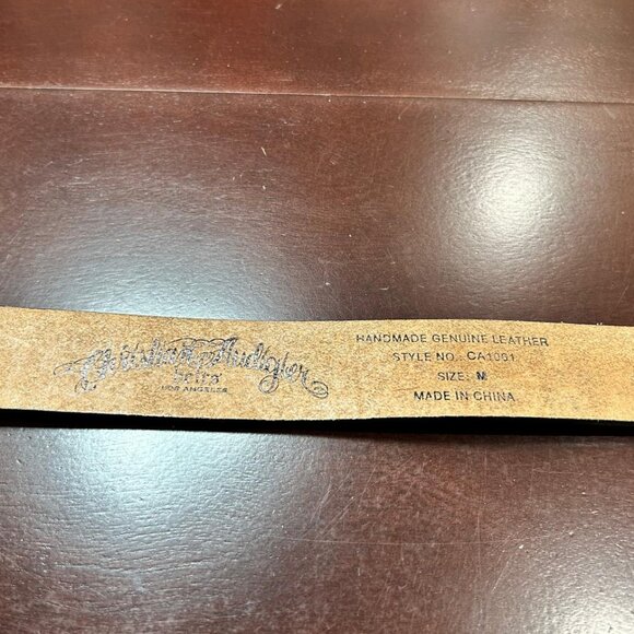 Christian Audigier Vintage Handmade Genuine Leather Belt (Skull/Crystal Effect) - Picture 9 of 10